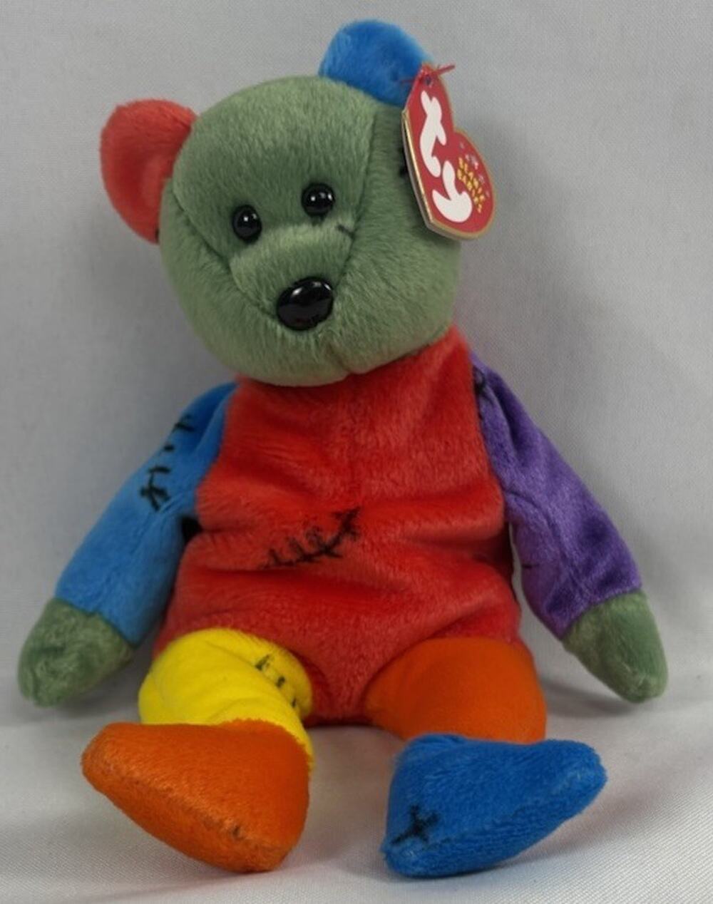 Ty Beanie Babies Frankenteddy Bear Retired Rainbow